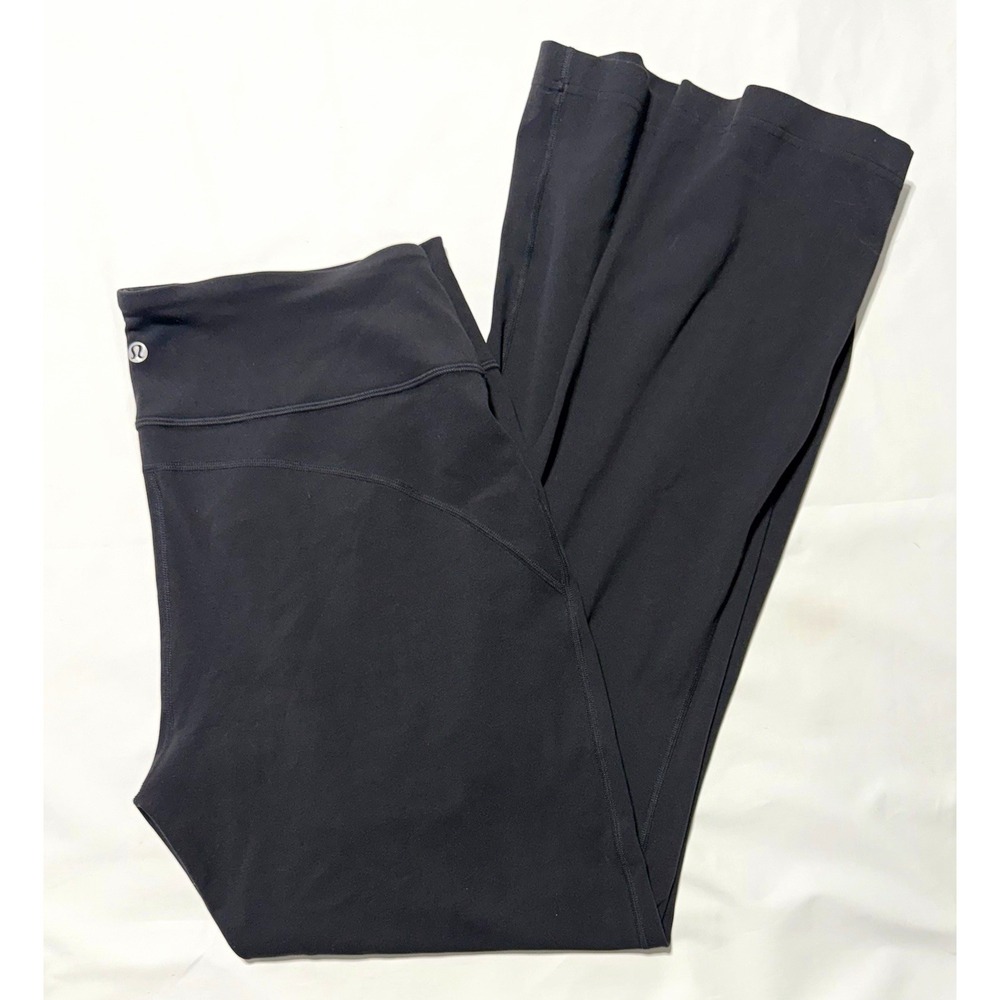 Lululemon Black Bootcut Yoga Pants Women's Size 14 Pull On Solid Activewear